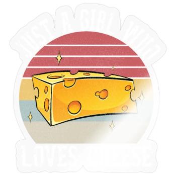 Just A Girl Who Loves Cheese Shirt Cheese Lover - Sticker Größe S (10 x 10 cm) - Transparent glänzend - Vorne