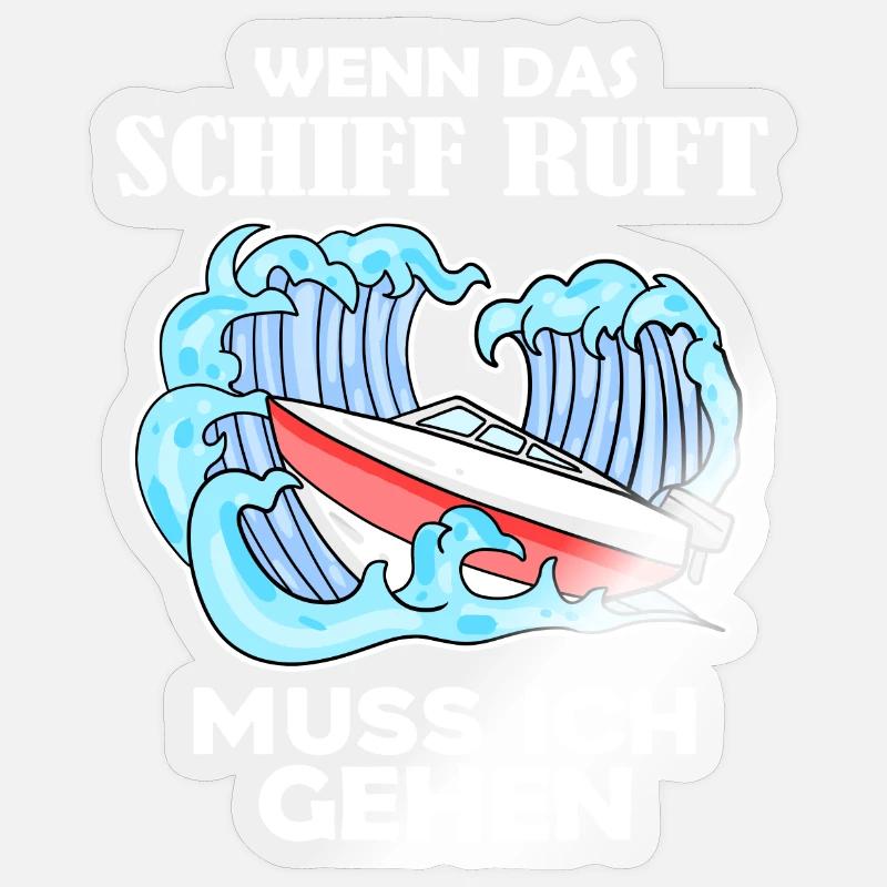 Boote Motorboot Kapitän Boot Seefahrt Geschenk - Sticker Größe S (10 x 10 cm) - Transparent glänzend