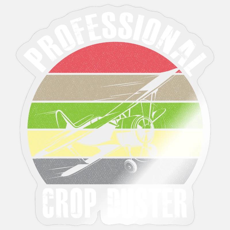 Crop Dusting in Progress Crop Dusting Duster Plane - Sticker Größe S (10 x 10 cm) - Transparent glänzend