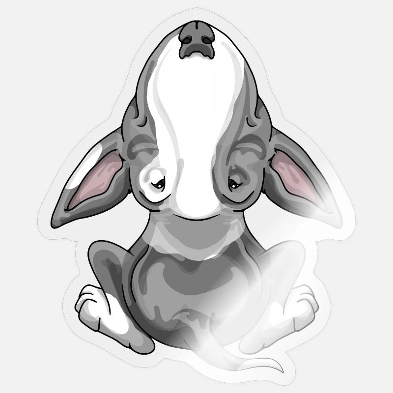 Bullterrier bekämpft graue Flecken - Sticker Größe S (10 x 10 cm) - Transparent glänzend