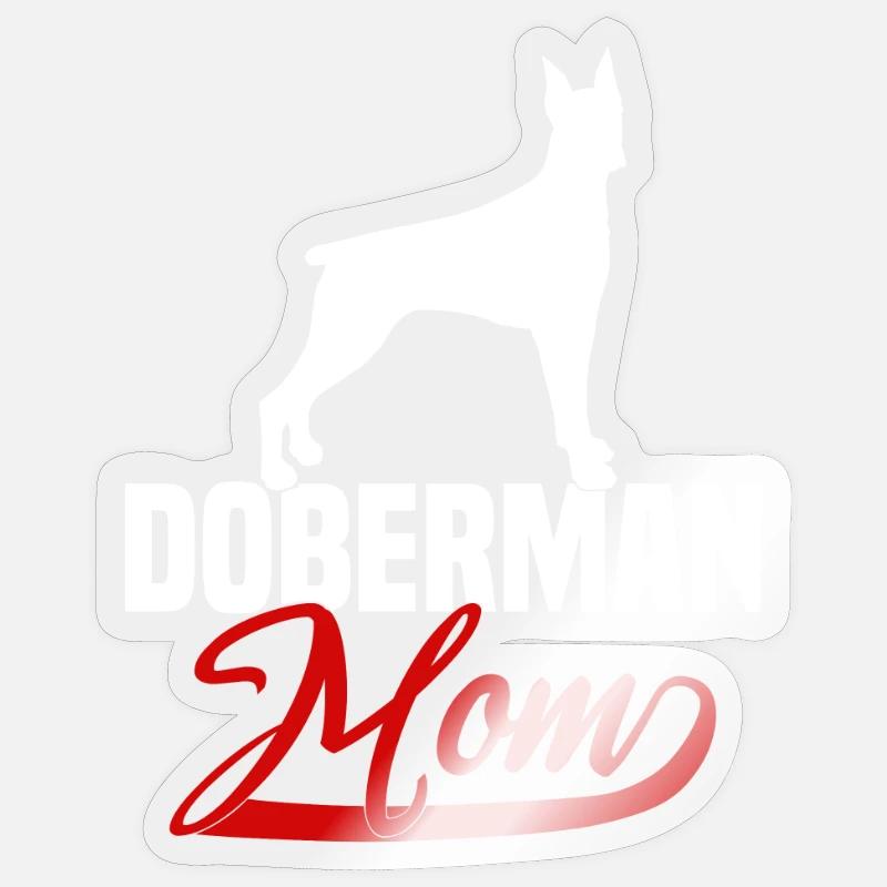 Doberman Mom - Sticker size S (10 x 10 cm) - transparent glossy