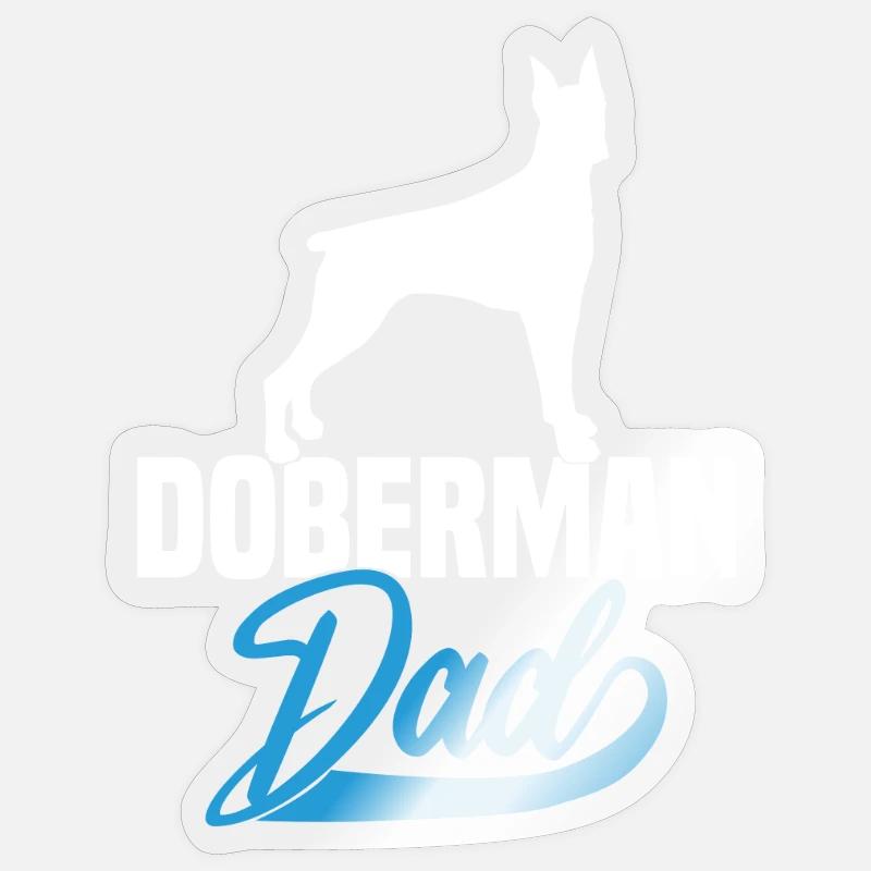 Doberman Dad - Sticker size S (10 x 10 cm) - transparent glossy