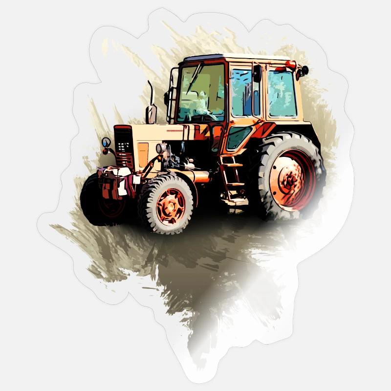 Belarus MTZ 82 Traktor - Sticker Größe S (10 x 10 cm) - Transparent glänzend