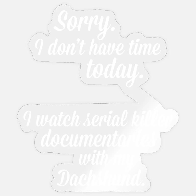 I watch documentaries with my dachshund - Sticker Größe S (10 x 10 cm) - Transparent glänzend
