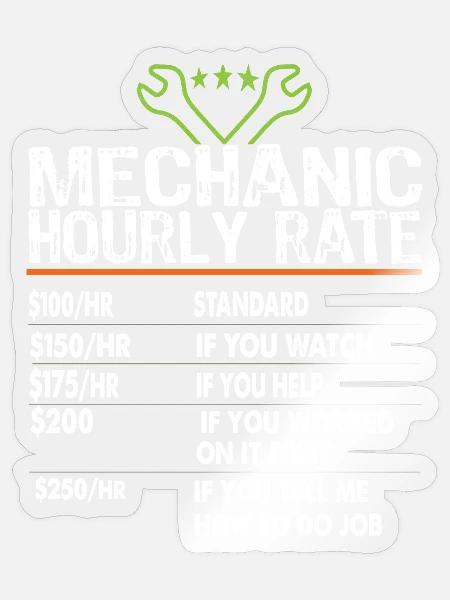 Stundensatz für Mechaniker Arbeitspreise für Mechaniker - Sticker Größe S (10 x 10 cm) - Transparent glänzend
