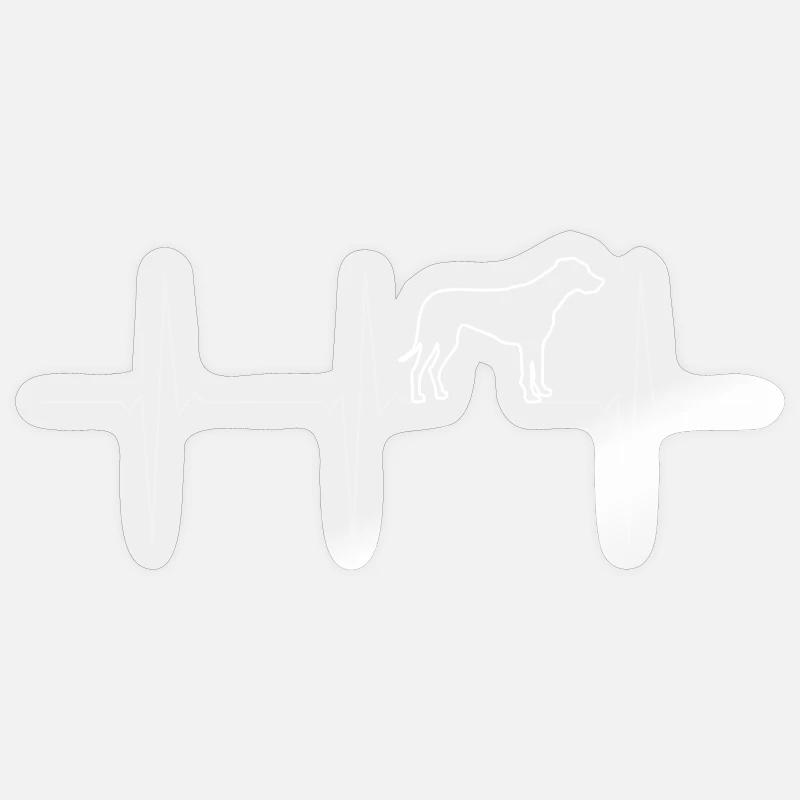Rhodesian Ridgeback ECG heartbeat - Sticker size S (10 x 10 cm) - transparent glossy