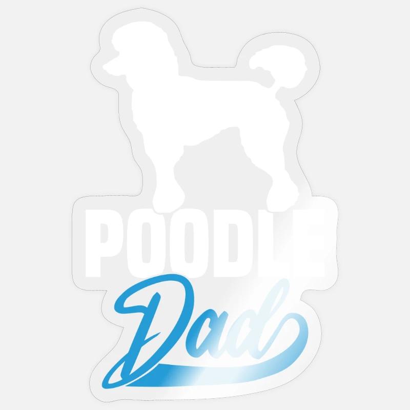 Poodle Dad - Sticker size S (10 x 10 cm) - transparent glossy