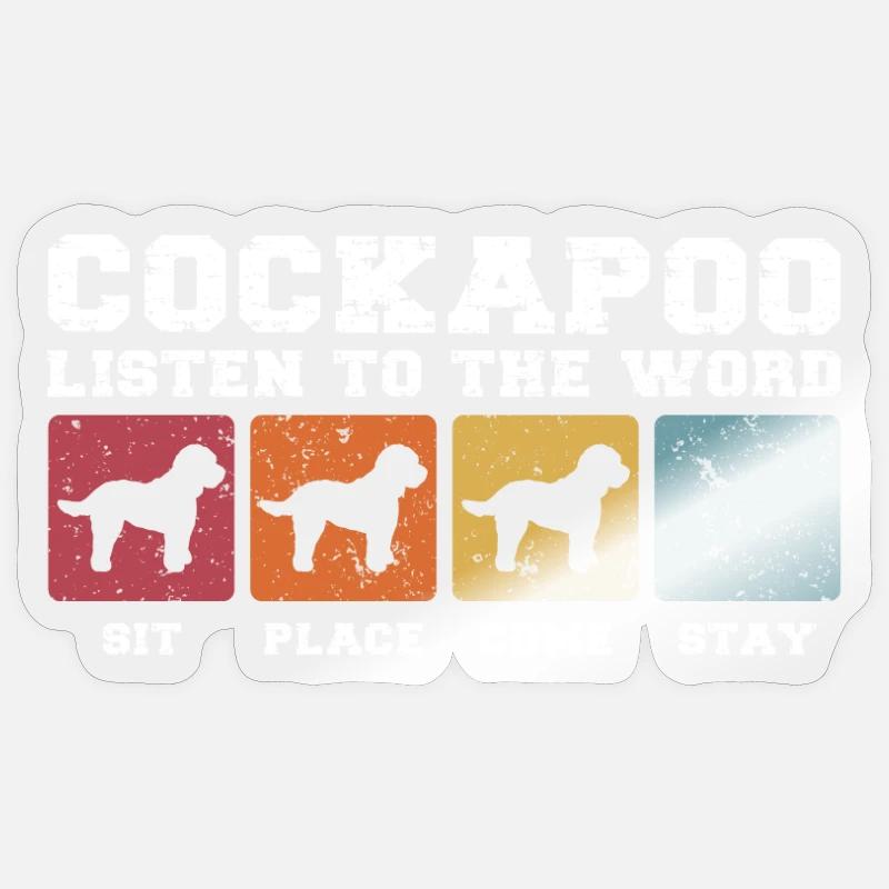 Cockapoo listen to the word Sticker size S (10 x 10 cm)