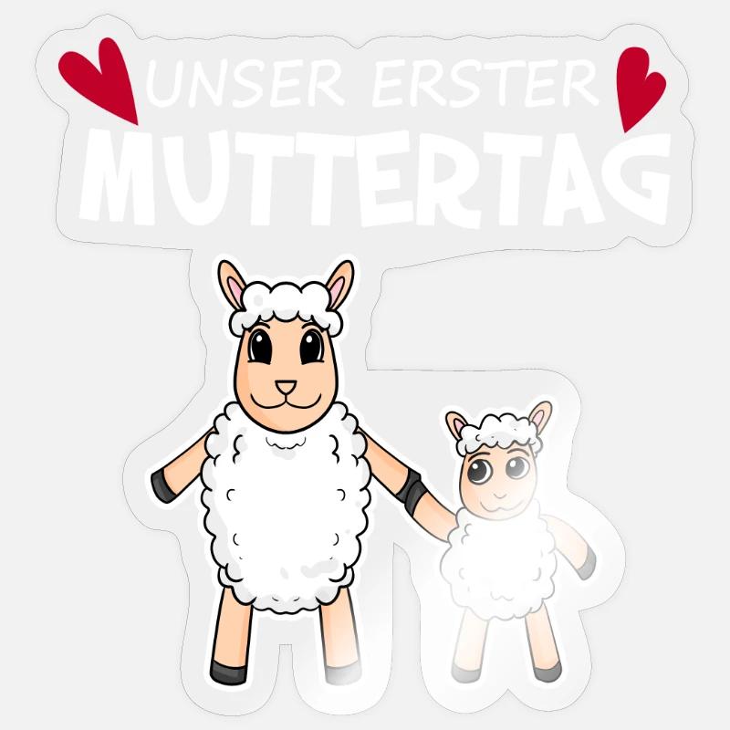 Muttertag - erster Muttertag Geschenk - Sticker Größe S (10 x 10 cm) - Transparent glänzend
