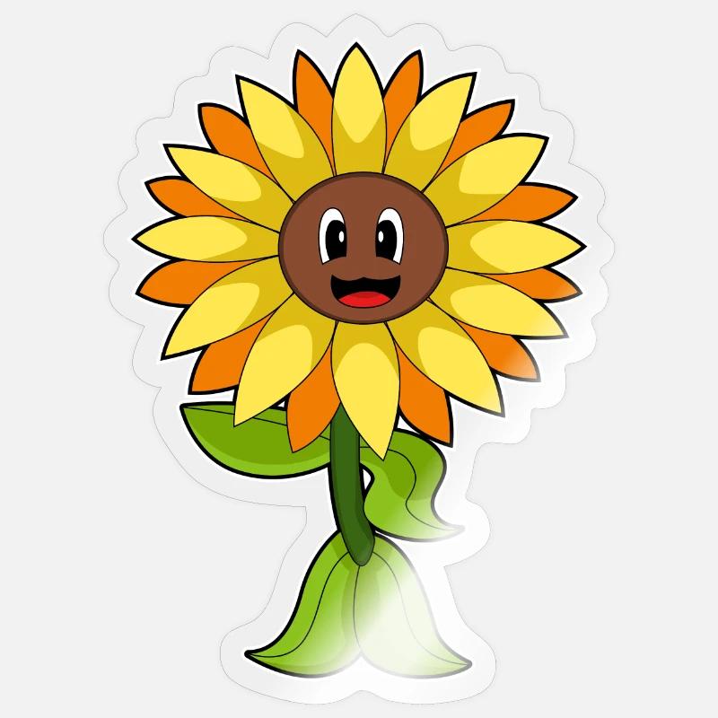 Fleurs de tournesol - Sticker taille S (10 x 10 cm) - brillant transparent