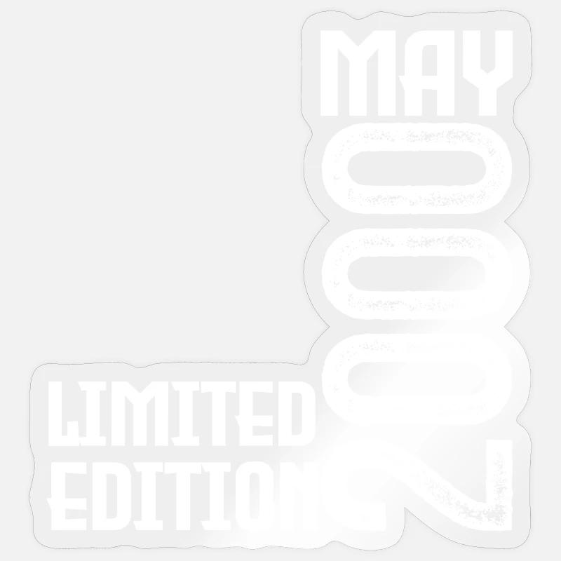 Geschenk Mai 2000. Jubiläum Mai 2000. Mai 2000. - Sticker Größe S (10 x 10 cm) - Transparent glänzend
