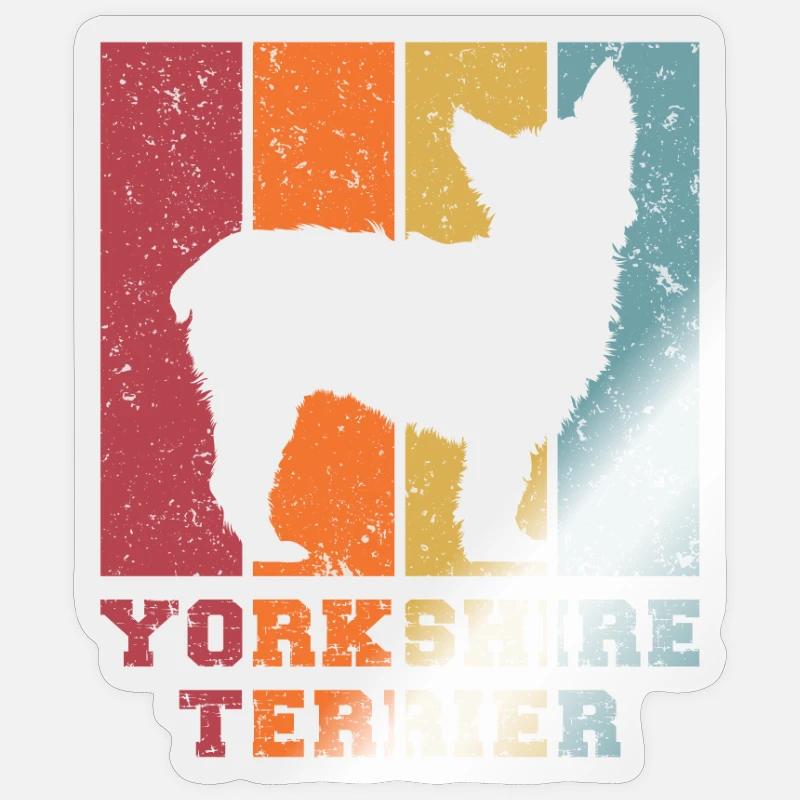 Yorkshire Terrier - Sticker taille S (10 x 10 cm) - brillant transparent