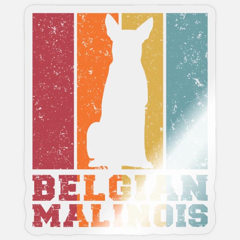 Belgischer Schäferhund - Sticker Größe S (10 x 10 cm) - Transparent glänzend