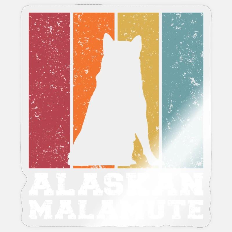 Alaskan Malamute - Sticker Größe S (10 x 10 cm) - Transparent glänzend