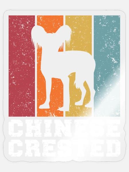 Chinesischer Schopfhund - Sticker Größe S (10 x 10 cm) - Transparent glänzend
