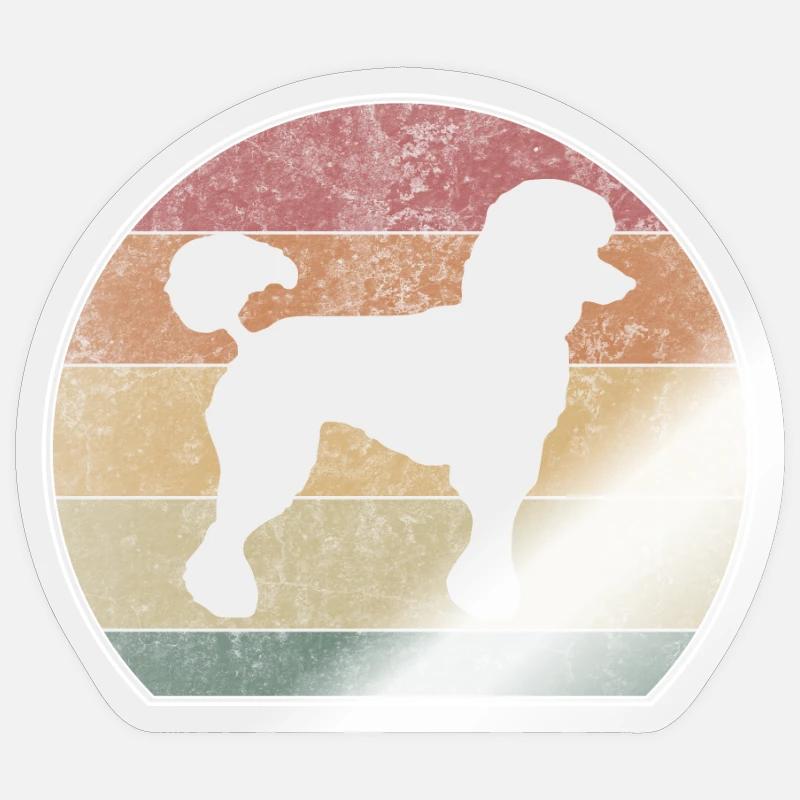 Retro Poodle Sunset - Sticker size S (10 x 10 cm) - transparent glossy