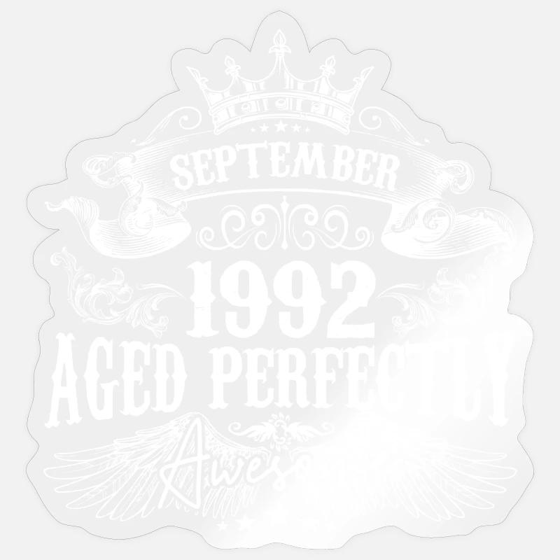 September 1992 Jubiläum 1992 September Sticker Größe S (10 x 10 cm)