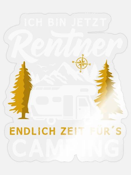 Wohnmobil Rentner endlich Zeit für Camping - Sticker Größe S (10 x 10 cm) - Transparent glänzend