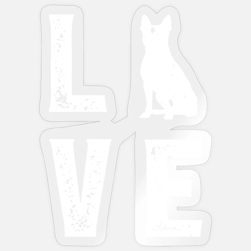 Boston Terrier Love - Sticker Größe S (10 x 10 cm) - Transparent glänzend
