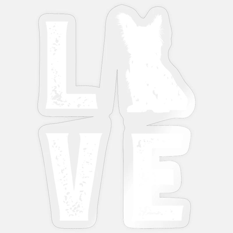 Skye Terrier Love - Sticker size S (10 x 10 cm) - transparent glossy