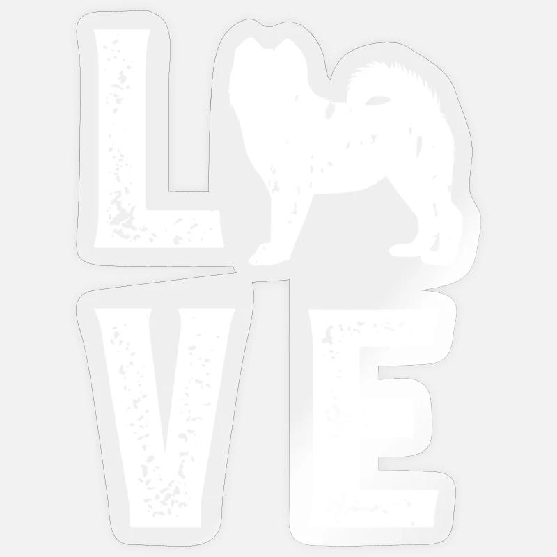 Samoyede Love - Sticker size S (10 x 10 cm) - transparent glossy