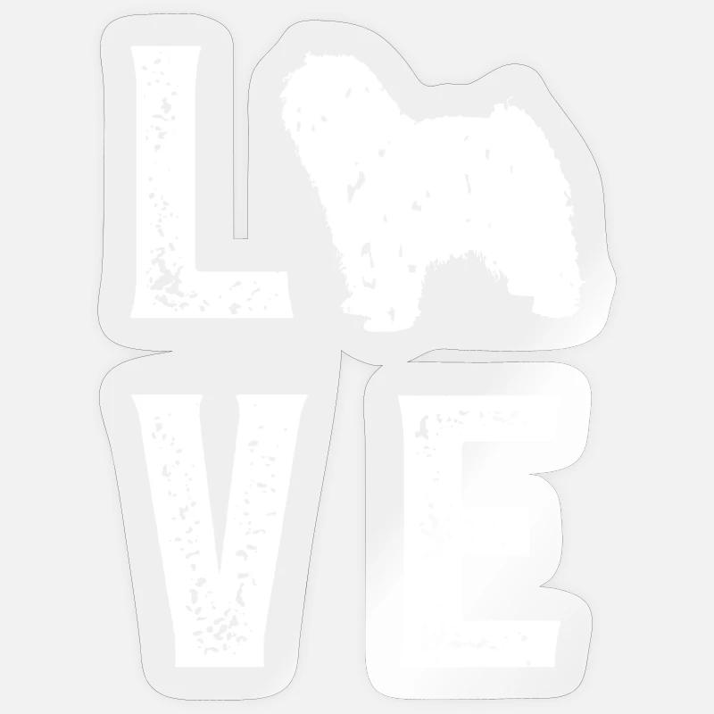 Puli Love - Sticker size S (10 x 10 cm) - transparent glossy