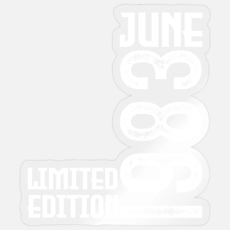 Geschenk Juni 1983 Jubiläum Juni 1983. Juni 1983 - Sticker Größe S (10 x 10 cm) - Transparent glänzend