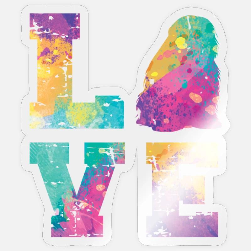 Bobtail Love - Sticker taille S (10 x 10 cm) - brillant transparent