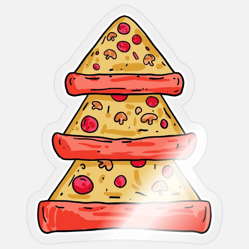 Pizza Baum - Sticker taille S (10 x 10 cm) - brillant transparent