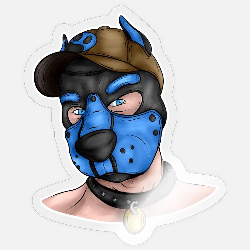 PupBlue - Sticker size S (10 x 10 cm) - transparent glossy