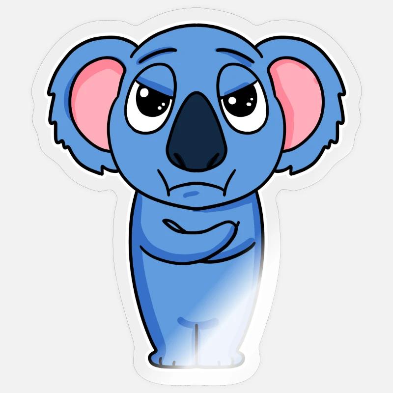No Lust - Koala - Bras croisés - Sticker taille S (10 x 10 cm) - brillant transparent