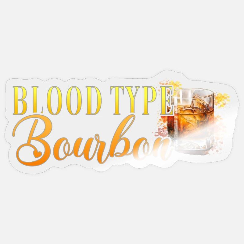 Blood type Bourbon Cocktail Bartender Sticker size S (10 x 10 cm)