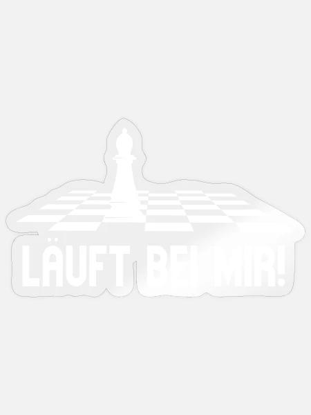Läuft Bei Mir Schach Läufer Lustiges Schachspieler - Sticker Größe S (10 x 10 cm) - Transparent glänzend