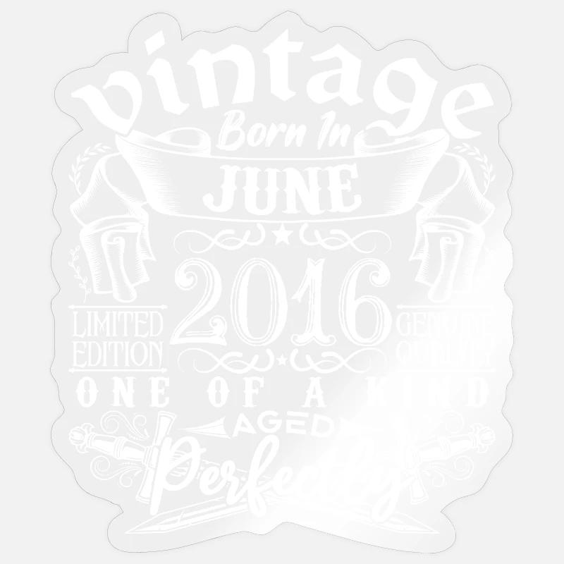 2016 Juni 2016 Jubiläum Juni 2016 Juni - Sticker Größe S (10 x 10 cm) - Transparent glänzend