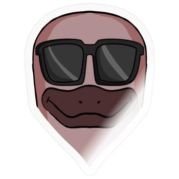 cooles Schnabeltier mit Sonnenbrille - Sticker Größe S (10 x 10 cm) - Transparent glänzend - Vorne
