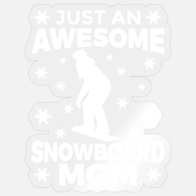Tolle Snowboard Mutter - Sticker Größe S (10 x 10 cm) - Transparent glänzend