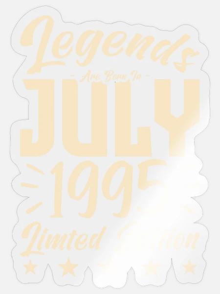 Geboren im Juli 1995. Geburtstagsgeschenk. - Sticker Größe S (10 x 10 cm) - Transparent glänzend