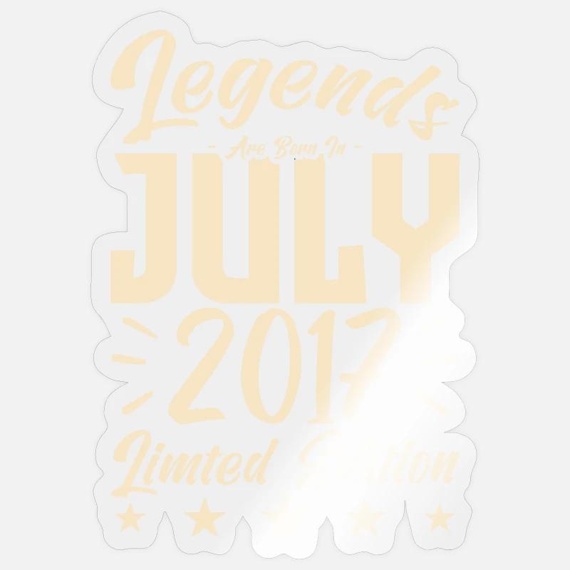 Geboren im Juli 2017. Geburtstagsgeschenk. - Sticker Größe S (10 x 10 cm) - Transparent glänzend