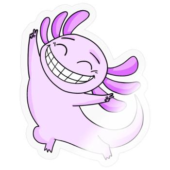 Glücklicher Axolotl - Sticker Größe S (10 x 10 cm) - Transparent glänzend - Vorne