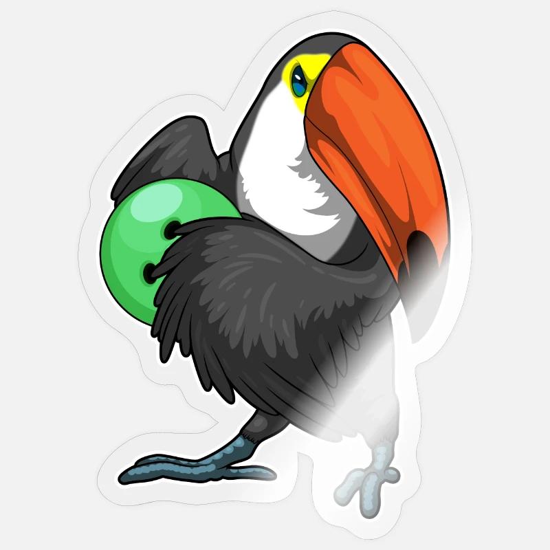 Tukan Bowling Bowlingkugel - Sticker Größe S (10 x 10 cm) - Transparent glänzend