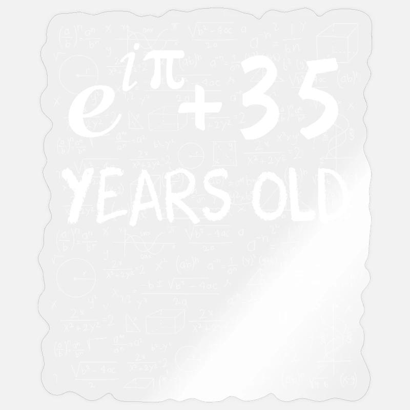 34th birthday 34 years old Euler Identity math Sticker size S (10 x 10 cm)