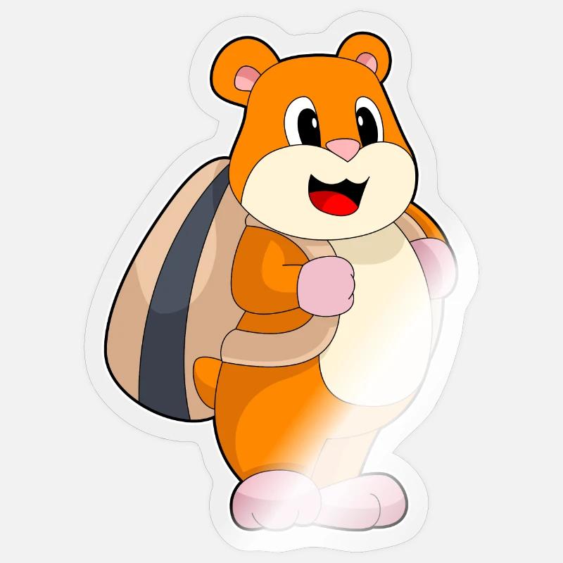 Hamster Samen Rucksack - Sticker Größe S (10 x 10 cm) - Transparent glänzend