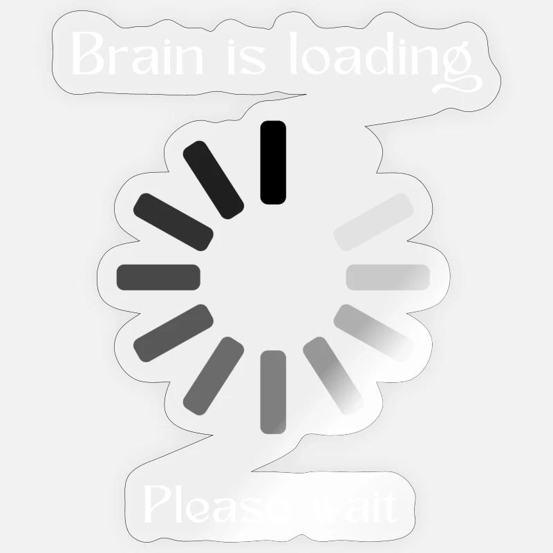 Loading Brain - Sticker Größe S (10 x 10 cm) - Transparent glänzend