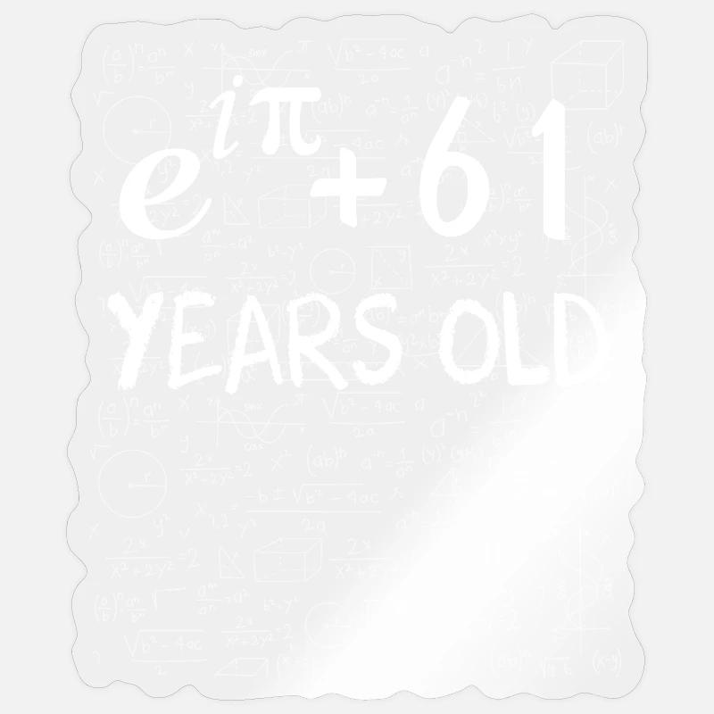 60e anniversaire 60 ans Euler Identité cadeau math - Sticker taille S (10 x 10 cm) - brillant transparent