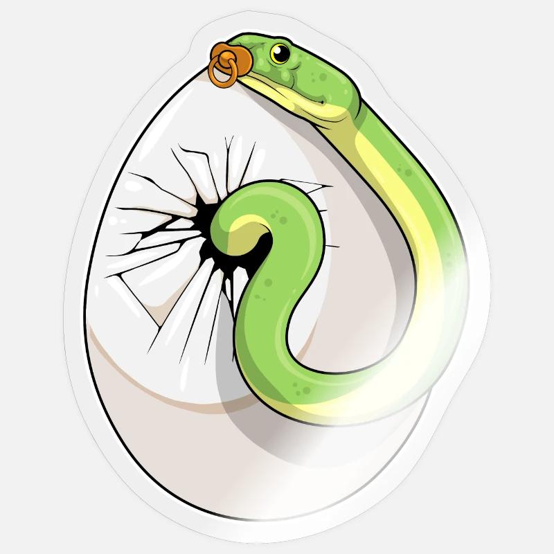 Sucette d’oeuf de serpent - Sticker taille S (10 x 10 cm) - brillant transparent