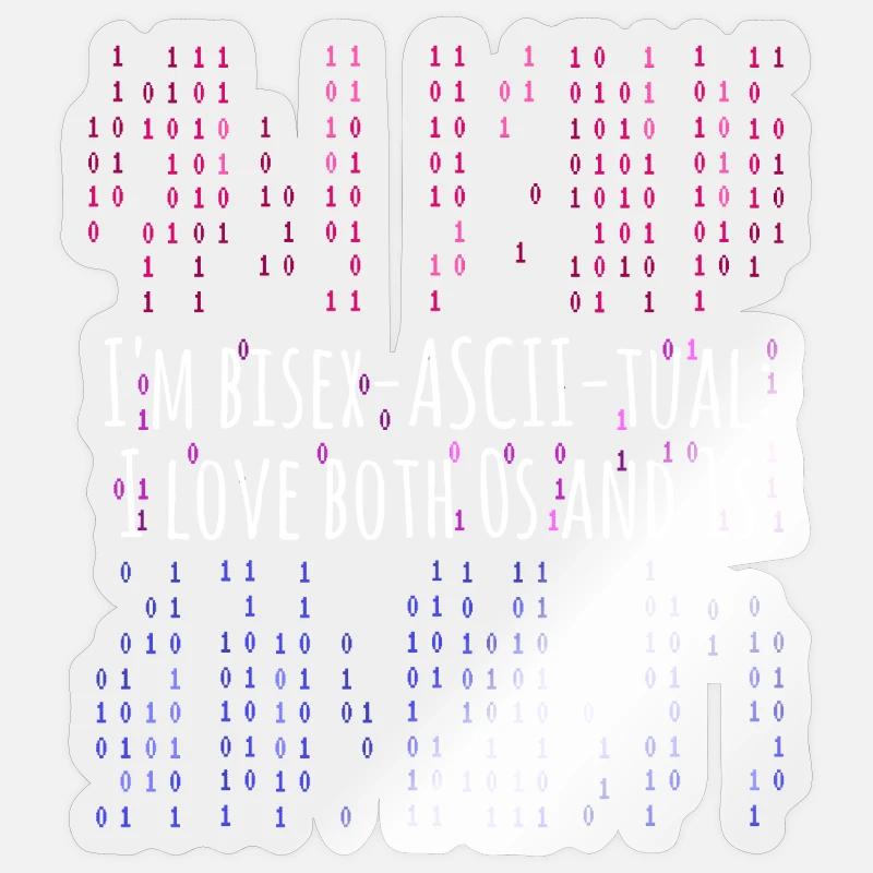 LGBT Code bisexuelles Programmieren Sticker Größe S (10 x 10 cm)
