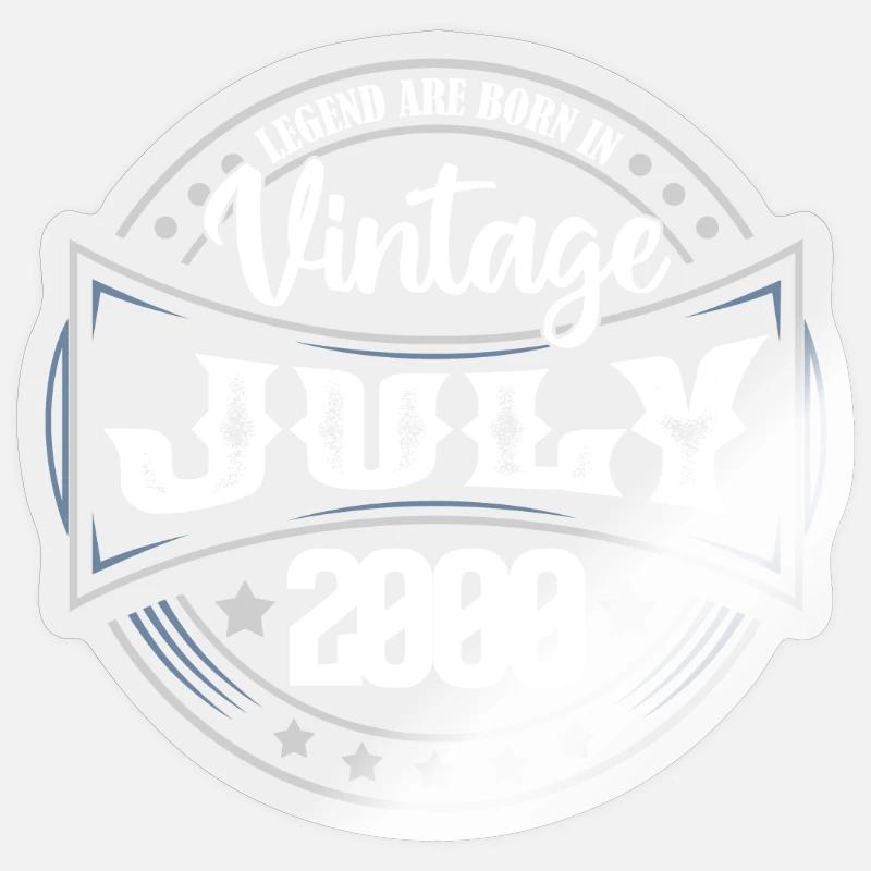 2000 Juli. Geburtstagsgeschenk Juli 2000. - Sticker Größe S (10 x 10 cm) - Transparent glänzend