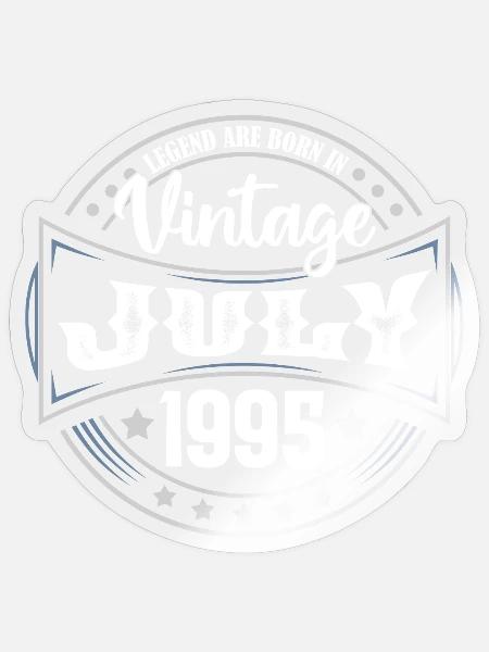 Juli 1995. Geburtstagsgeschenk Juli 1995. - Sticker Größe S (10 x 10 cm) - Transparent glänzend