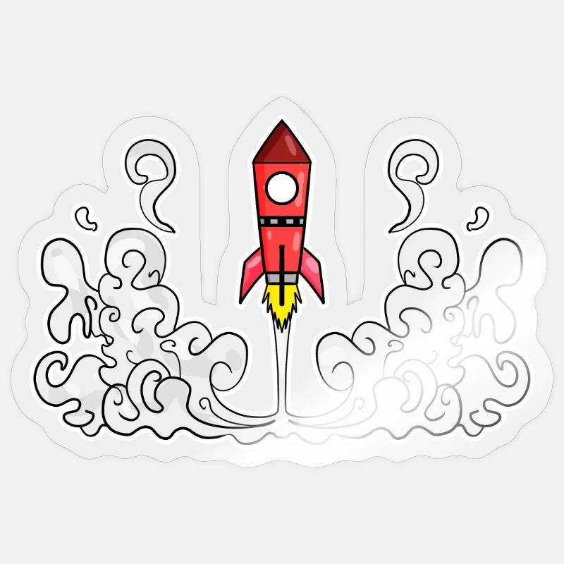 Rocket Rocket Launch Launch - Sticker size S (10 x 10 cm) - transparent glossy