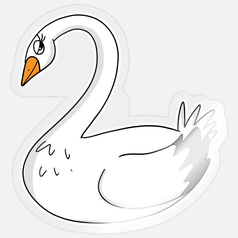 Swan - Sticker size S (10 x 10 cm) - transparent glossy